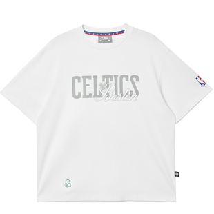 杰克琼斯NBA联名款男装春季新款刺绣篮球印花休闲圆领短袖上衣