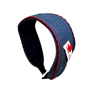 牛仔蓝麻花宽边发箍女2025新款弹力发饰高颅顶头箍带齿防滑压发卡