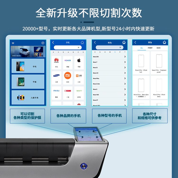 切膜机曲面手机TPU水凝膜专用前膜WiFi自动切膜抗蓝光护眼