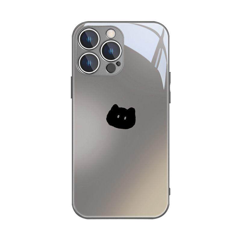 线条小猫咪适用OPPORENO12手机壳K12玻璃套RENO11/10/9/8/7/6/5简约FINDX7/X6超火A97/A95/A58情侣A3/A2M高级