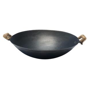 纯正生铁锅双耳防烫把手农村土灶台柴火炒菜家用龟纹老式铸铁锅大