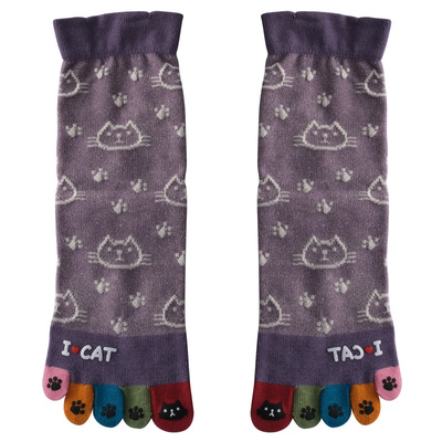 内田可爱宽口卡通五指袜