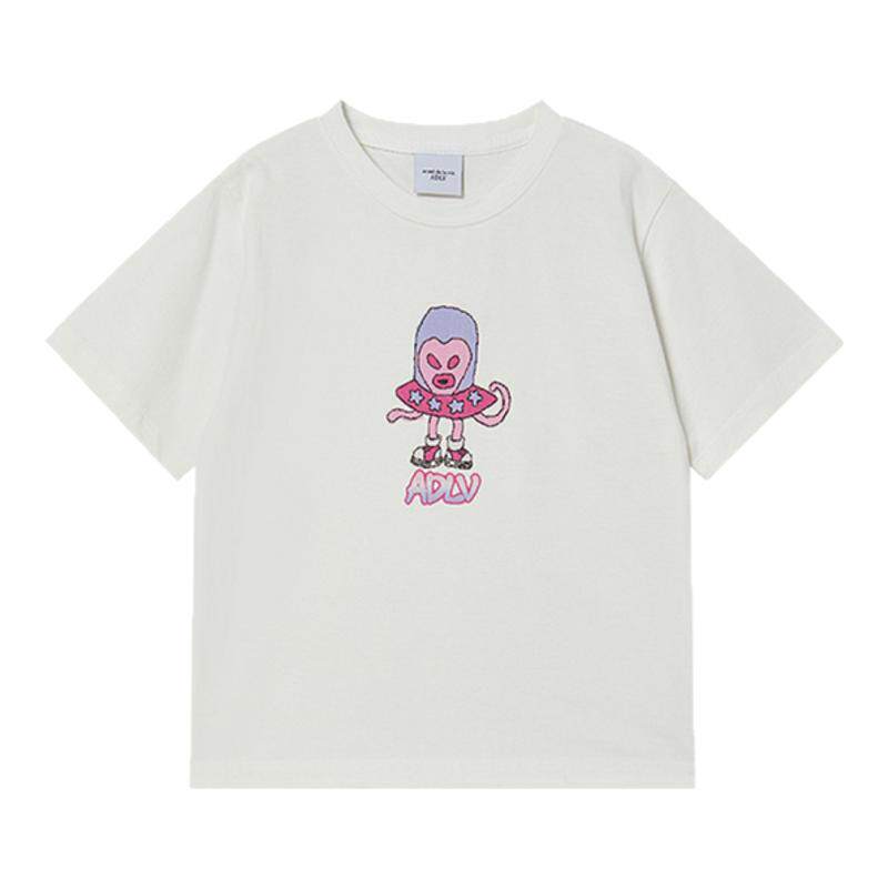 ADLV Kids 韩国潮牌2025春夏新款大中童T恤心形外星人印花短袖T恤