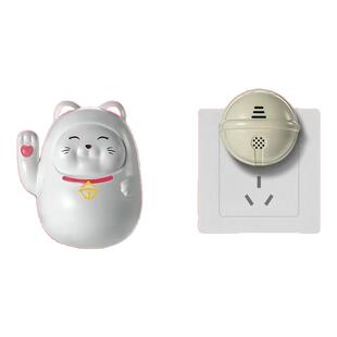 招财猫自发电无线门铃可爱卡通远距离呼叫器家用大音量入户提醒器