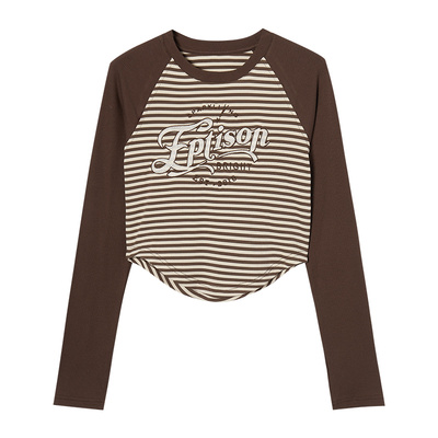 Eptison复古条纹甜辣风T恤