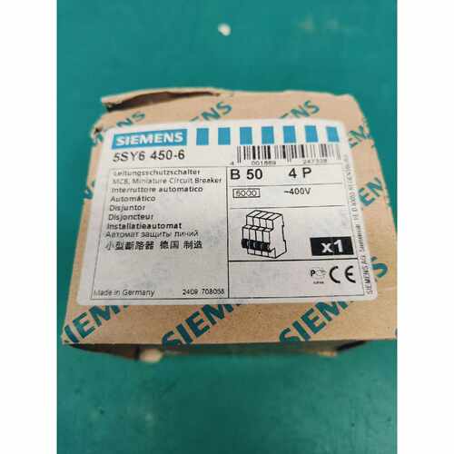 询价下单国产西门子微型断路器，型号5SY6450-6，4极B50A，