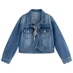 固执春季新款复古休闲百搭通勤显瘦夹克短款翻领牛仔外套女装