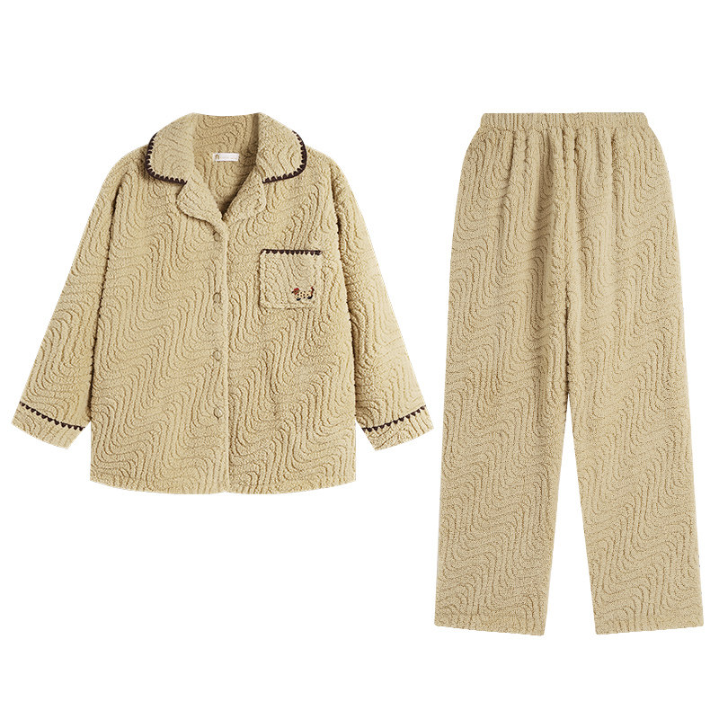 秋冬季加厚珊瑚绒保暖家居服套装