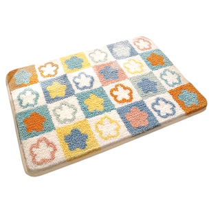 大江浴室强吸水地垫加厚植绒厕所地毯洗手间防滑小清新卫生间脚垫