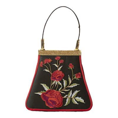 新中式国风旗袍女复古缎面水钻包