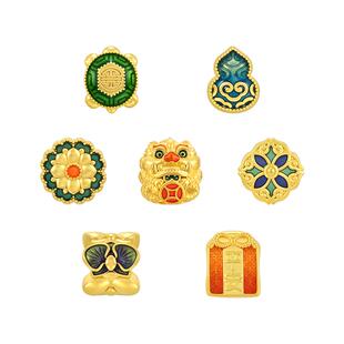 周生生转运珠黄金Charme宝贝祥瑞祝福国风足金手链串珠金珠