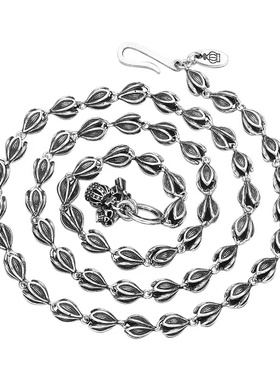 泰银花苞银项链情侣锁骨链