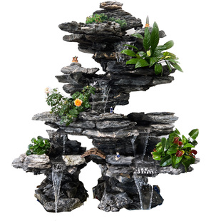 大型假山流水摆件庭院真石头造景花园阳台装饰喷泉天然英石小景观