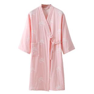 英夫仕纯棉纱布浴袍成人温泉女睡袍吸水浴巾大码睡衣浴衣男美容院