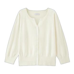 佐丹奴宽松空调衫女2026年春新款V领插肩七分袖针织开衫13355758