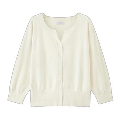 Giordano开衫小V领针织衫插肩