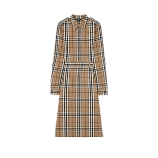 【含棉】Scofield女装英伦洒脱格纹连衣裙挺括翻领2026春季新品