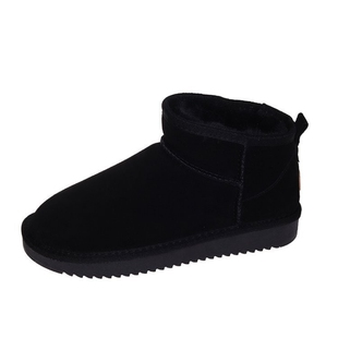 保暖雪地靴女2025冬季新款厚底加绒面包鞋韩版圆头复古经典棉鞋潮