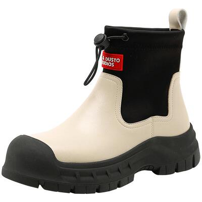 大东休闲风中跟平底短靴