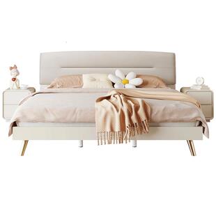 全友家居2025新款奶油风布艺床双人软包床主卧室高端大气科技布床