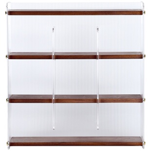 杯架咖啡角格子收纳置物架轻奢高级感桌面实木杯子陈列收藏展示架