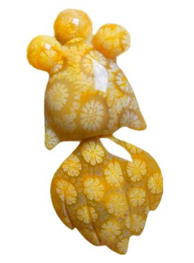 珊瑚玉吊坠紫冰有线鱼挂件男女款