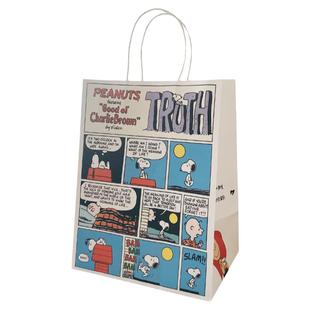 2个装ins卡通漫画风史努比可爱手提纸袋礼品袋手拎袋牛皮纸包装袋