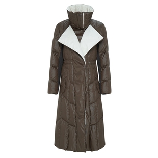 IDPAN女装冬季新款商场同款高级感通勤精致时尚亮面长羽绒服