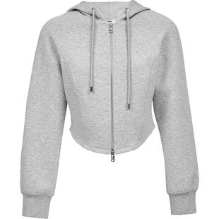 ONLY2025冬季新款舒适显瘦结构线剪裁修身连帽插肩短款长袖卫衣女