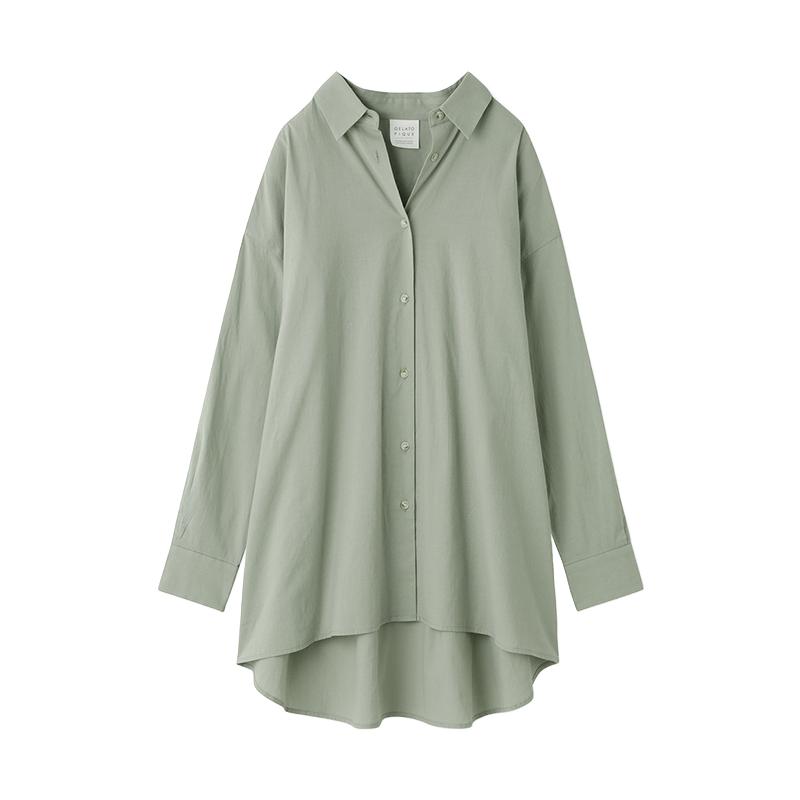 gelato pique春夏女睡衣纯色条纹落肩衬衫外穿PWFT242326