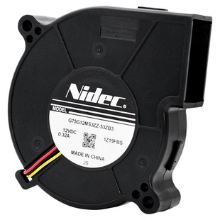 Nidec 7520 12V 0.32A投影仪鼓风机涡轮7CM风扇G75G12MS3ZZ-53ZB3