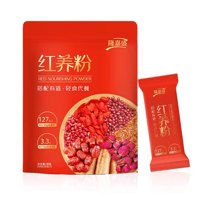 隆嘉盛红养粉红米红枣红豆粉