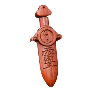 龙虎山发货天然雷击木桃木剑真品道家七星紫薇讳小剑朱砂挂件吊坠