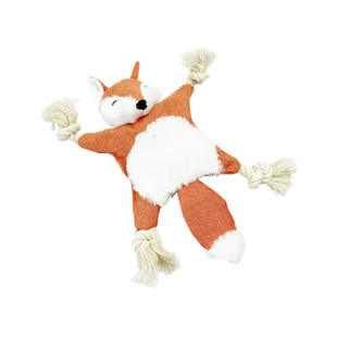 跨境宠物毛绒玩具泰迪狗咬结绳玩具带响纸耐咬皮壳猫咪发声玩具