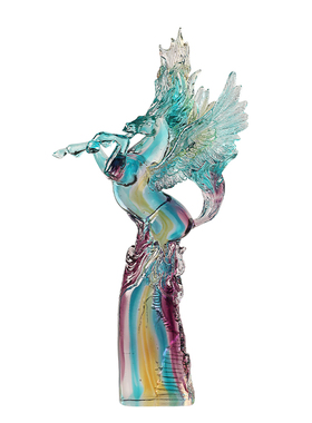 古东东琉璃飞马摆件立马发财