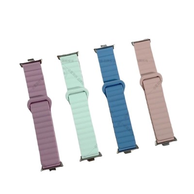 适用小米手环8pro/9pro表带硅胶磁吸腕带红米watch4/5高级感拼色创意替换手表带男女款个性ins风反扣腕表手链