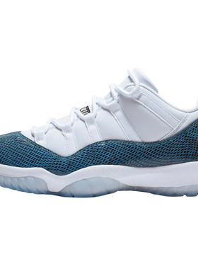 AJ11蓝蛇白蓝爆裂纹篮球鞋