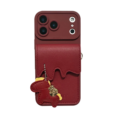 轻奢吊坠小马卡包手机壳带挂绳