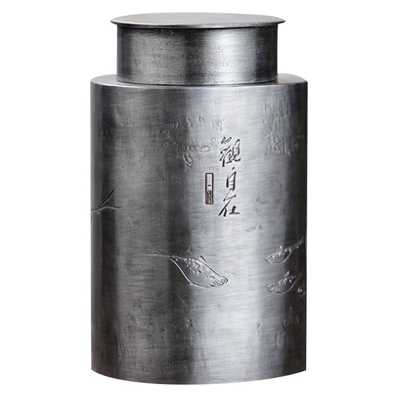 斑锡龙锡罐观自在茶仓一修作品