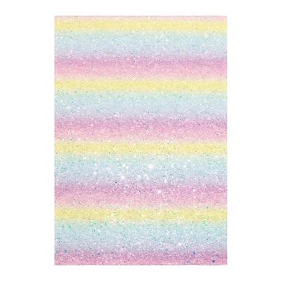 拼豆熨烫布闪粉彩虹渐变格利特布