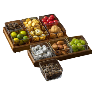 水果盘家用客厅干果糖果盘零食盒点心盘坚果甜品分格摆放盘收纳盒