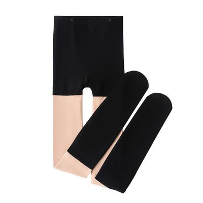 三合一光腿神器女秋冬裸感肉色打底裤加绒加厚拼接丝袜JK袜子保暖