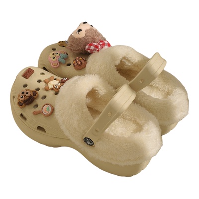 洞洞鞋内胆鞋套冬天加绒毛绒配饰