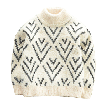 不起球！秋冬加绒男童水貂绒毛衣