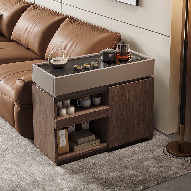 新中式高级可移动茶水柜烧水壶一体边几家用客厅沙发侧边泡茶台桌