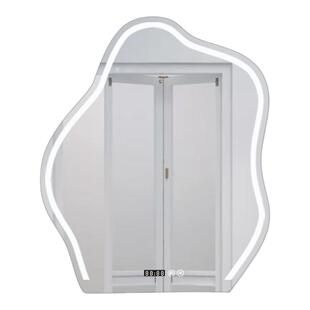 轻奢梳妆镜子化妆台led智能云朵不规则浴室镜ins风桌面带灯化妆镜