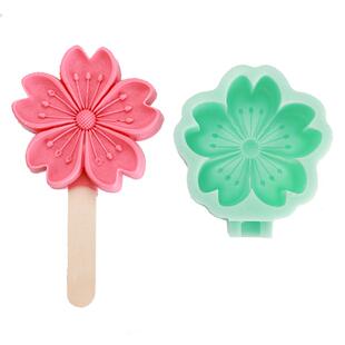 樱花雪糕模具硅胶定制文创景区熊猫牡丹花荷花儿童冰淇淋专用磨具