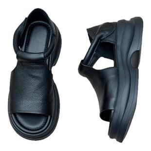 手工真皮厚底凉鞋女2026新款高跟增高夏季女鞋复古小个子露趾凉鞋