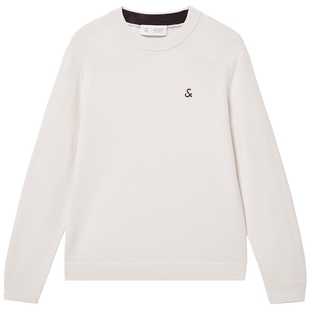 【可机洗】杰克琼斯男装25年秋季新款32%羊毛毛衣刺绣LOGO针织衫