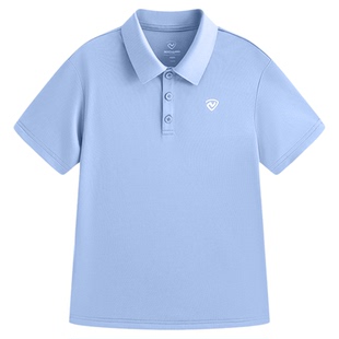 诺诗兰童装儿童短袖polo衫男童速干T恤白色翻领大童夏季班服上衣